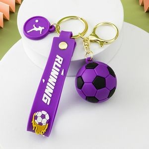 Vibrant 3D Goal Football PVC Keychain Ring 20