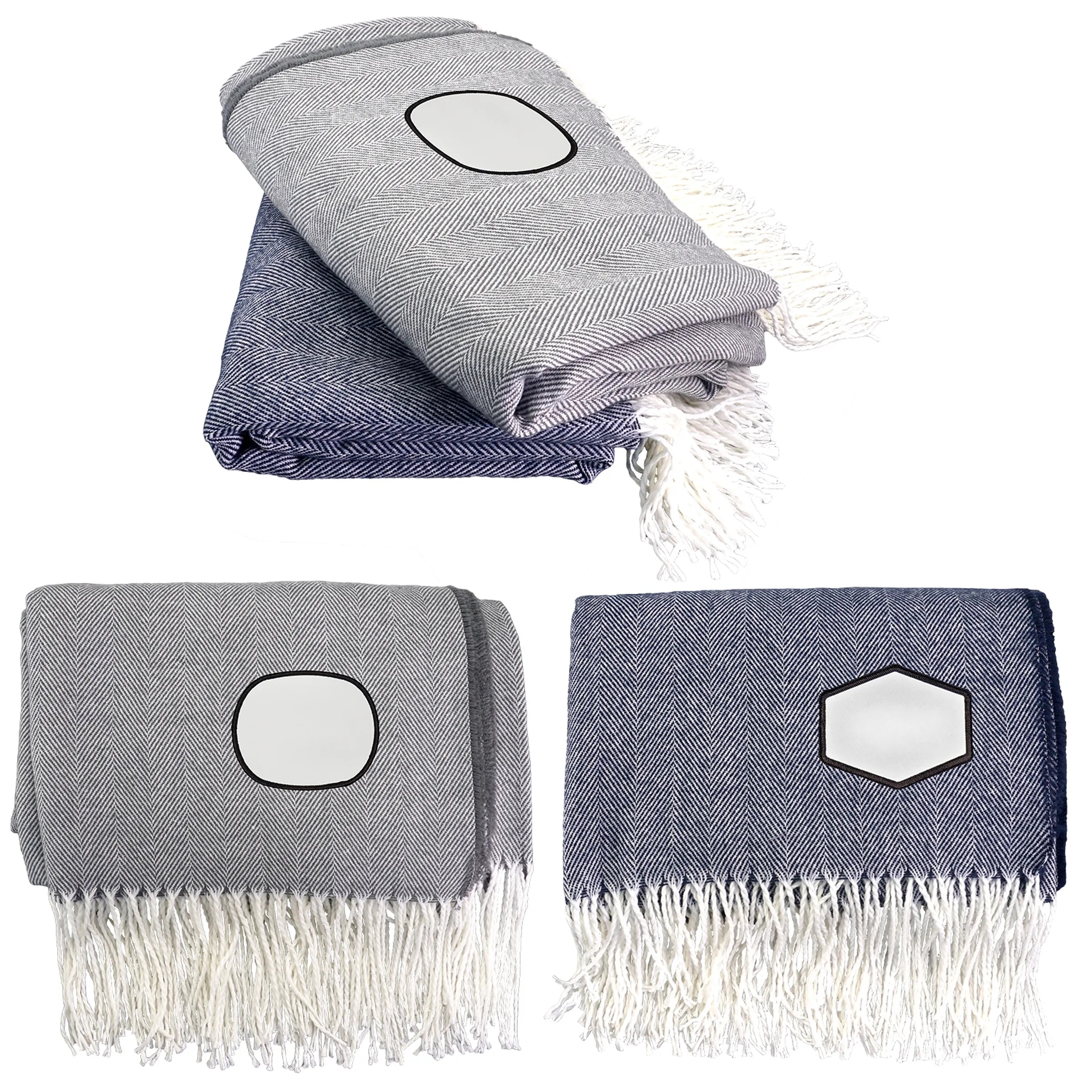 Fringed Emblem Throw Blanket 3