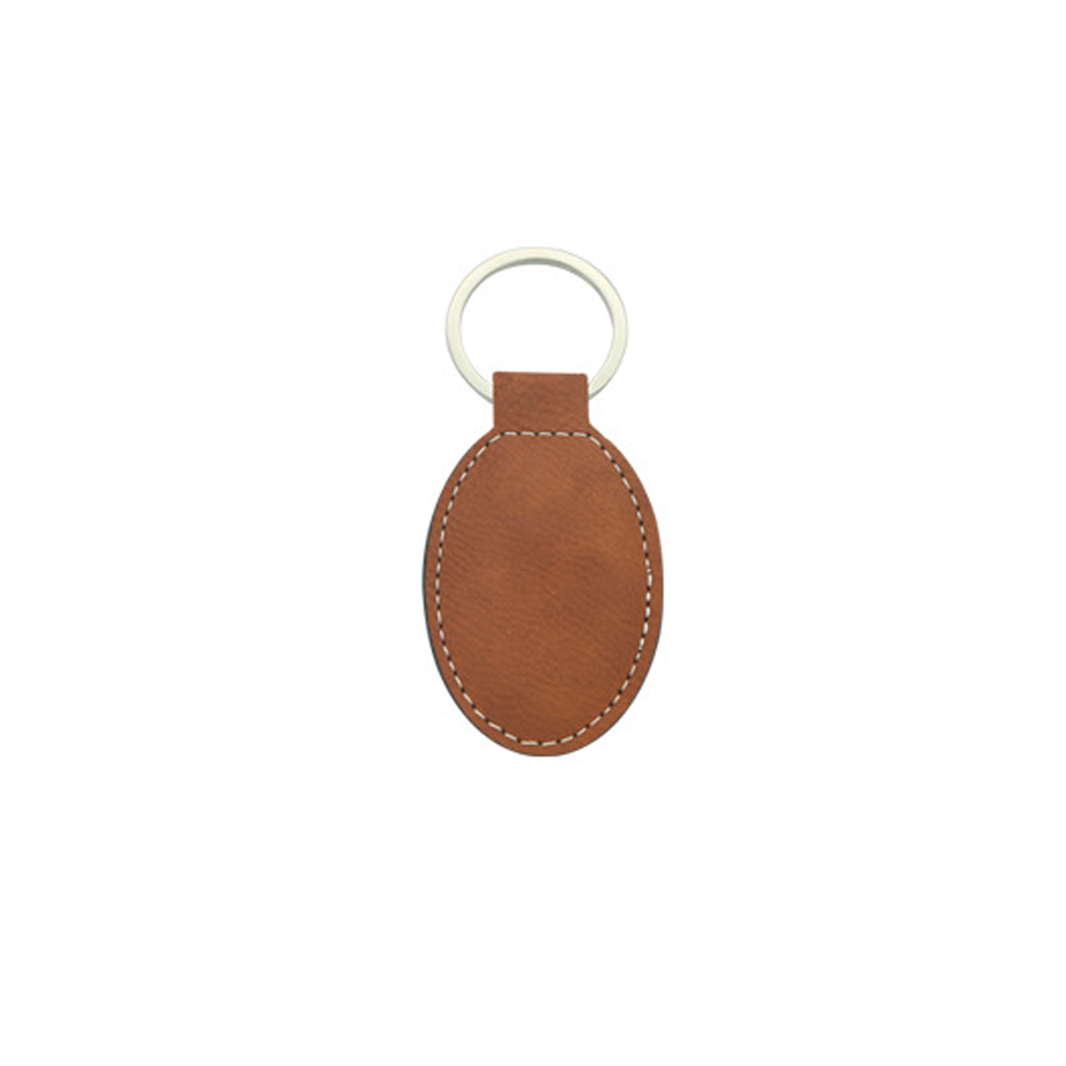 Vegan Leather Oval Shaped Keychain 6