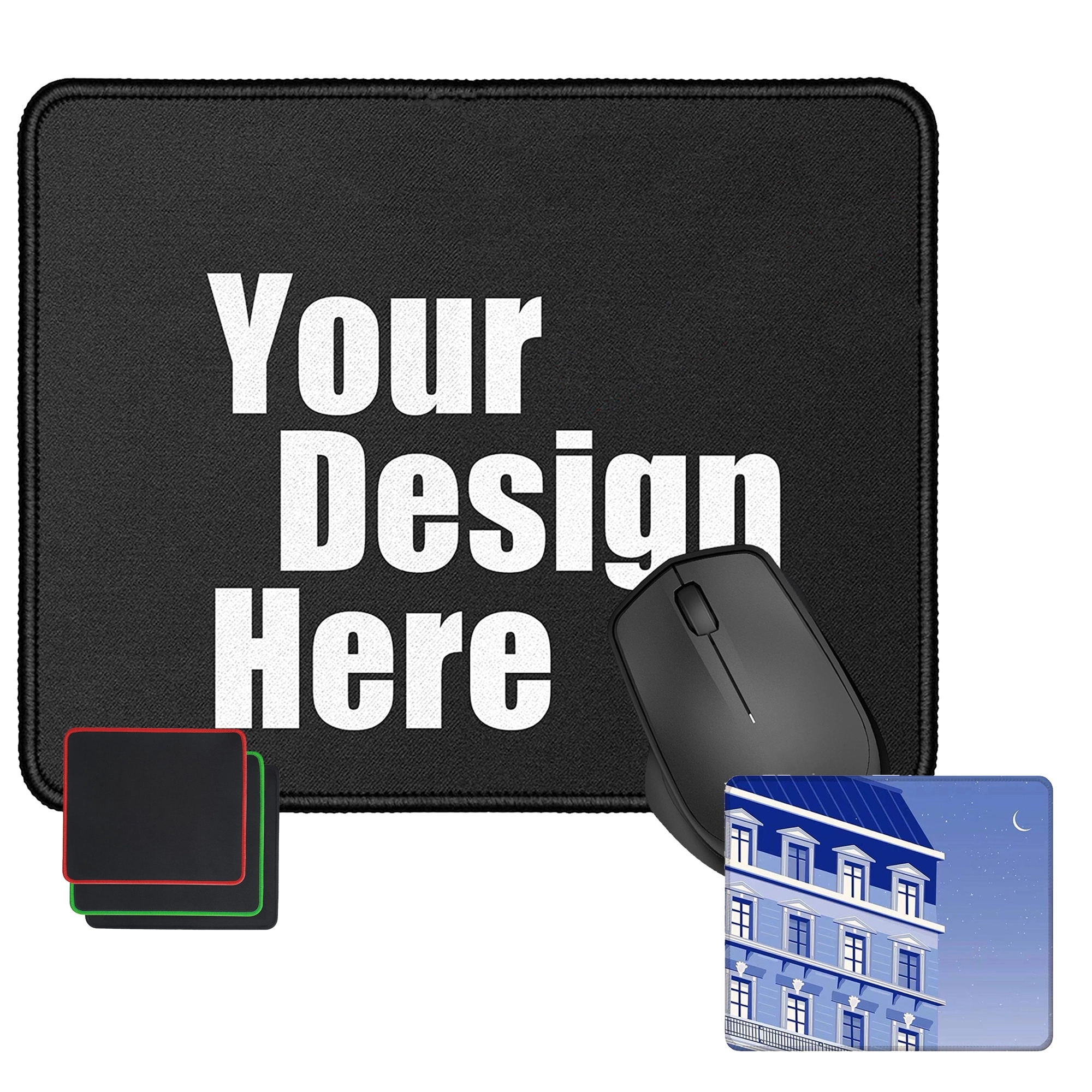 8.3"Lx10.3"W Custom Stitched Edge Mouse Pad 4