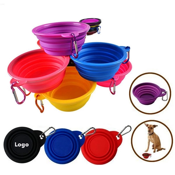 Silicone Pet Bowl With Carabiner Hook 2