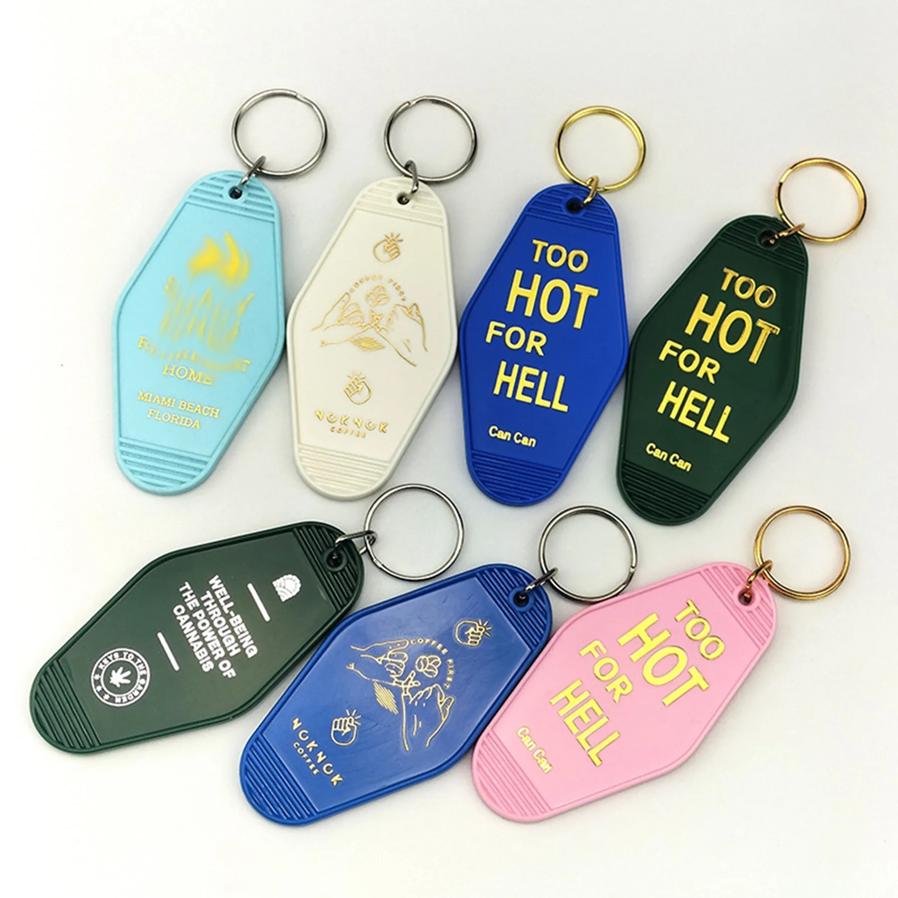 Rhombus Shape Hotel Luggage Tag Key Chain 6