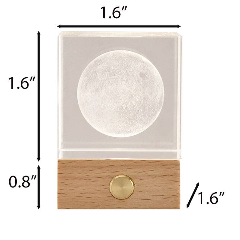 3D Galaxy Crystal Square Night Light with LED Wood Base 2