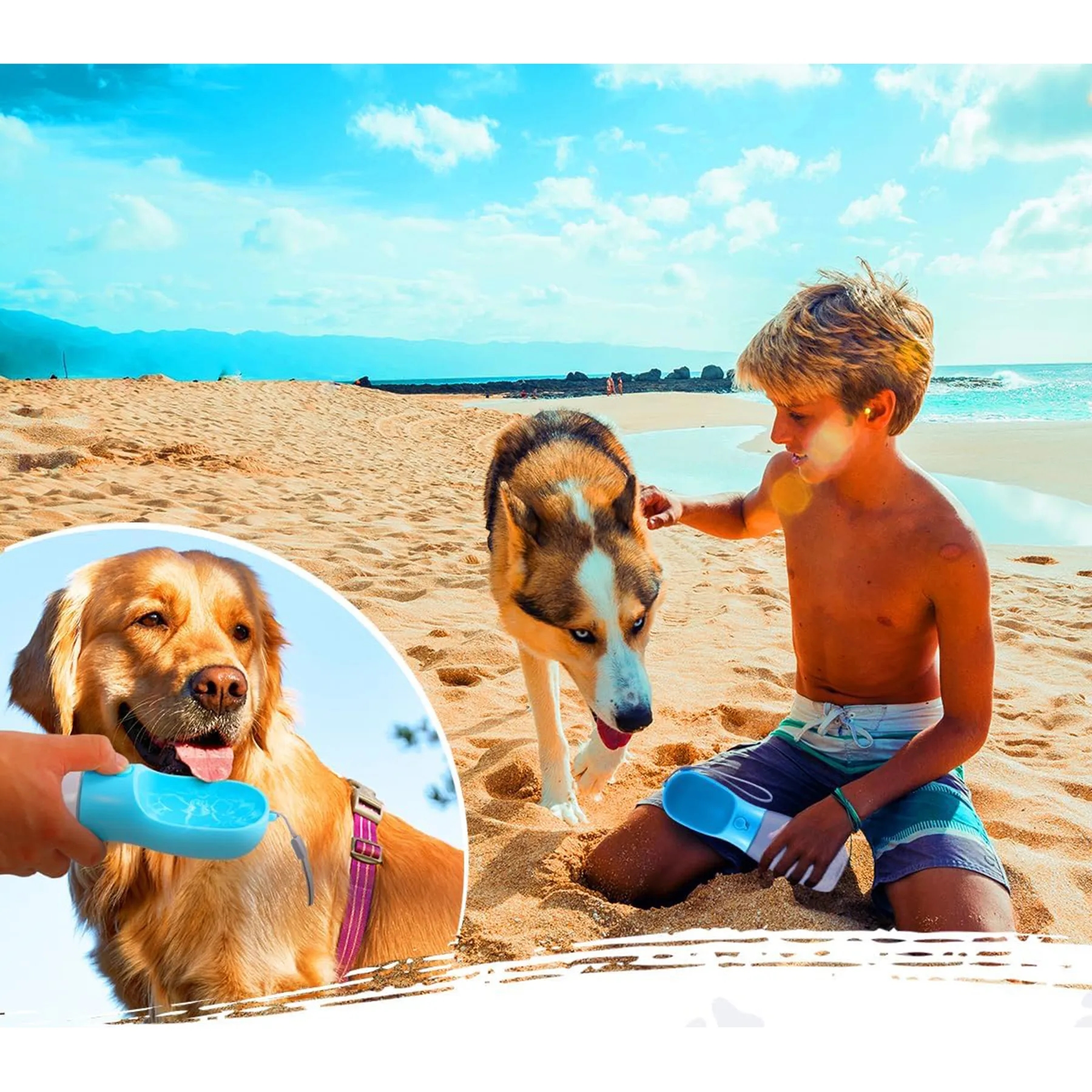 19OZ Leak Proof Portable Pet Water Bottle with Food Containe 1