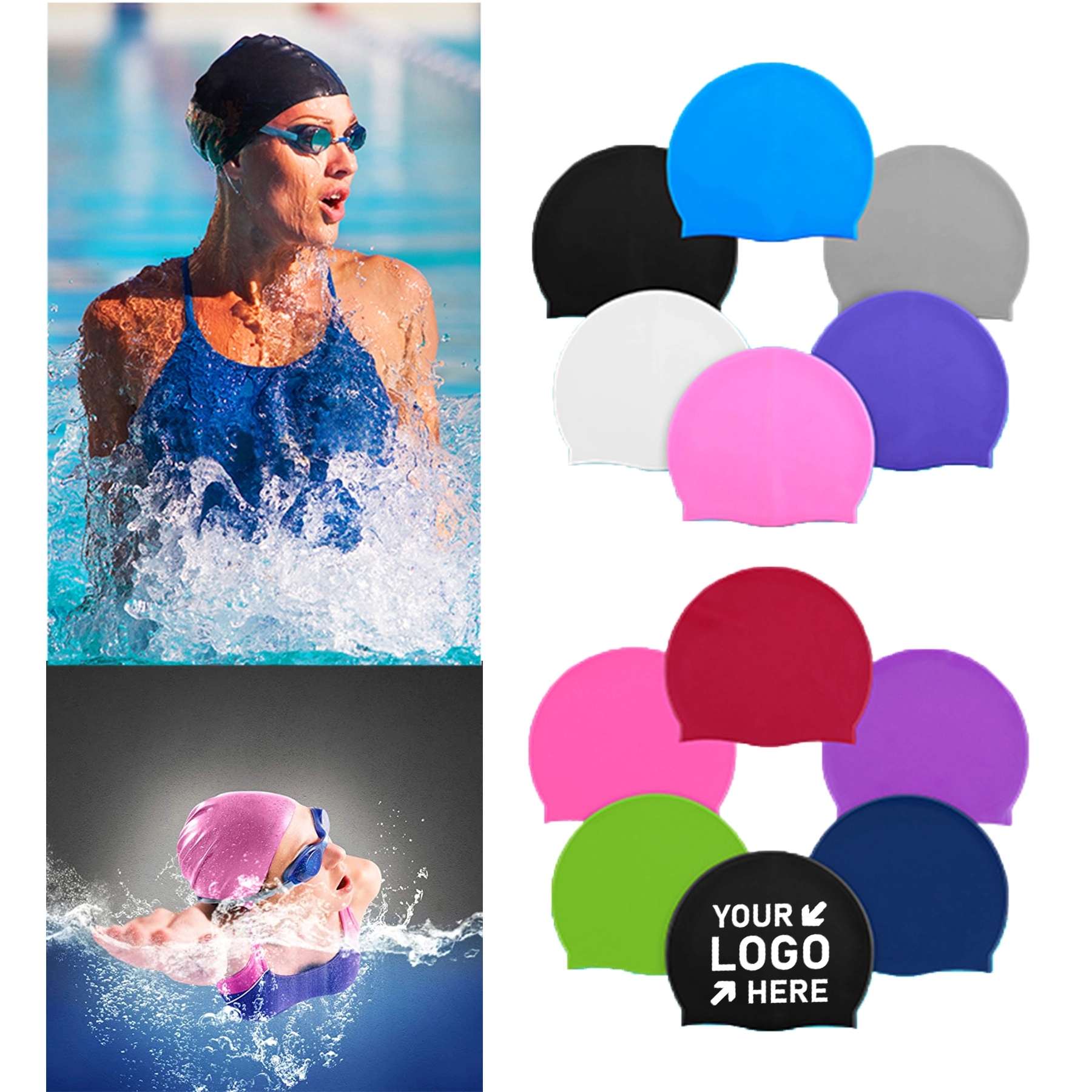 Silicone Durable Non-Slip Swimming Pool Cap 2
