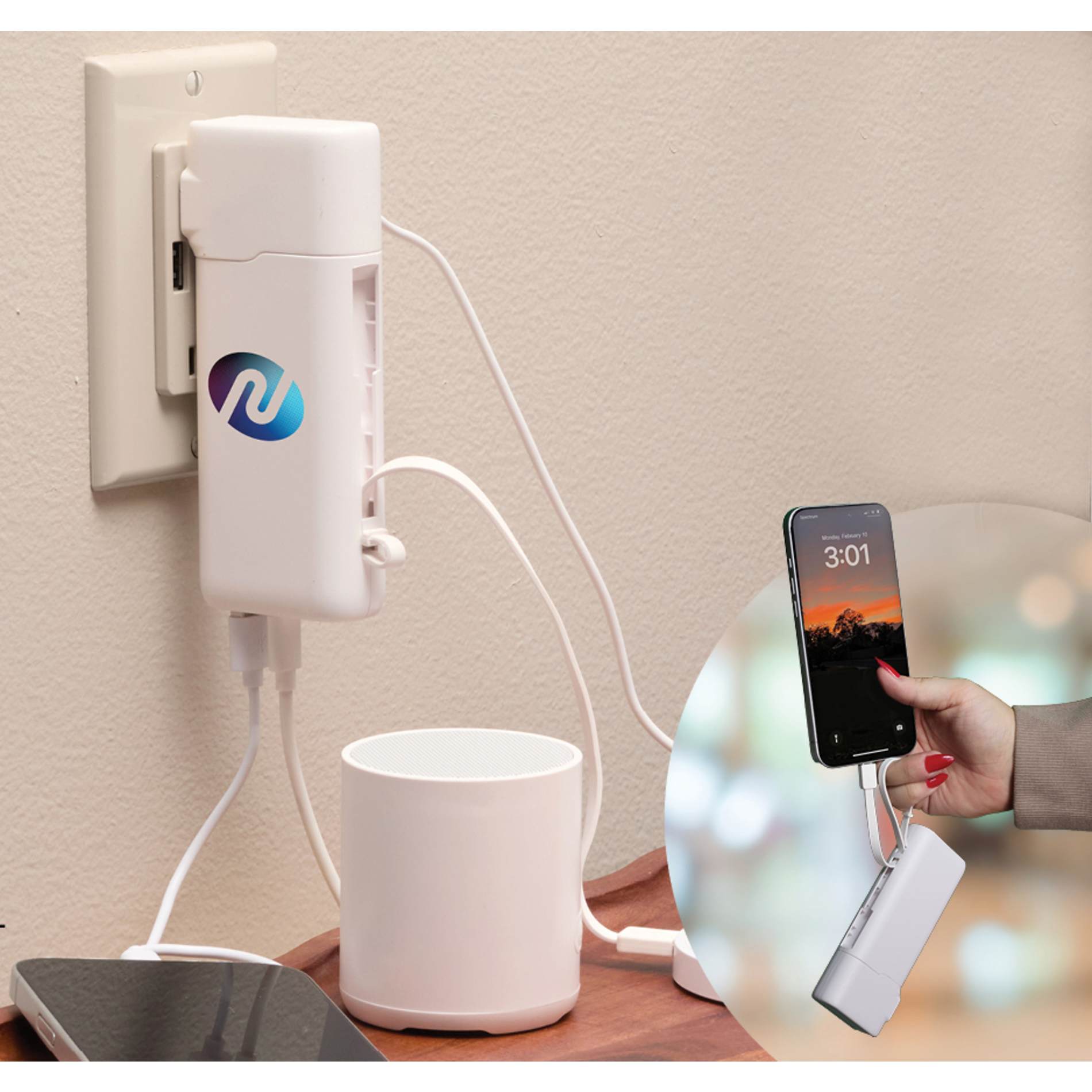 UL Listed 10,000 mAh 20W PD Power Bank with AC Plu 75