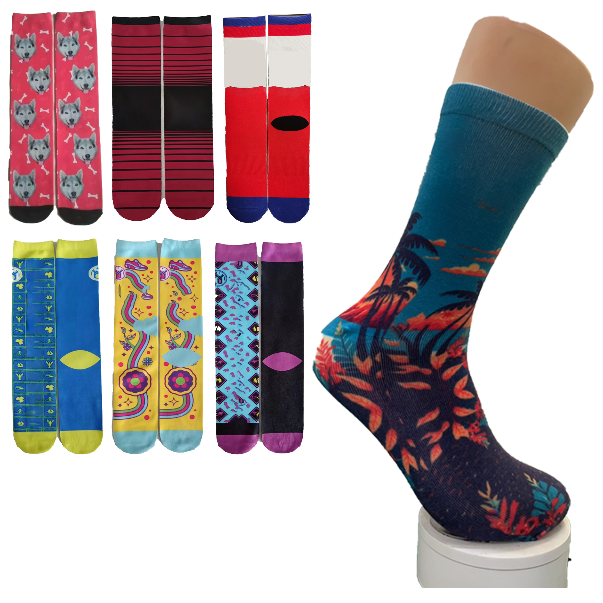 Vibrant Polyester Custom Socks MOQ 100 1