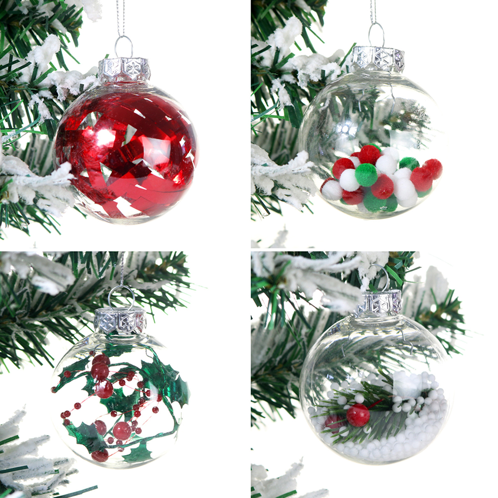 Christmas Tree 6pcs 6cm Transparent Decorative Ball Pendant 10