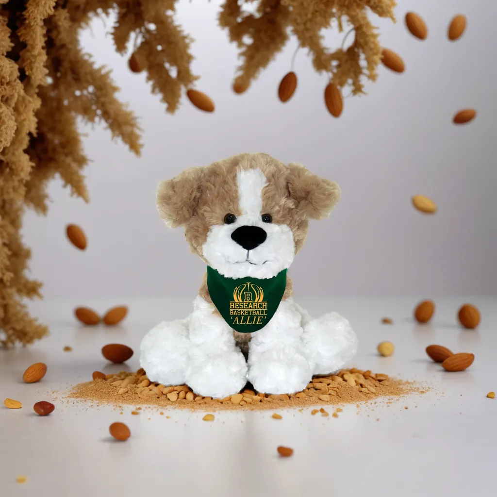 10" Large Sitting Dog - Beige & White 8