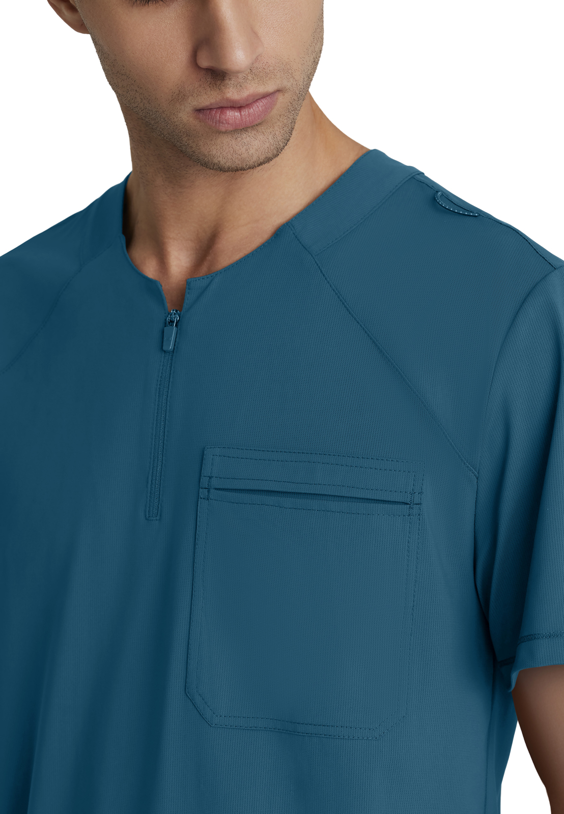 Skechers Slip-Ins - Men's One-Pocket Curved Neck Flex Scrub Top 24