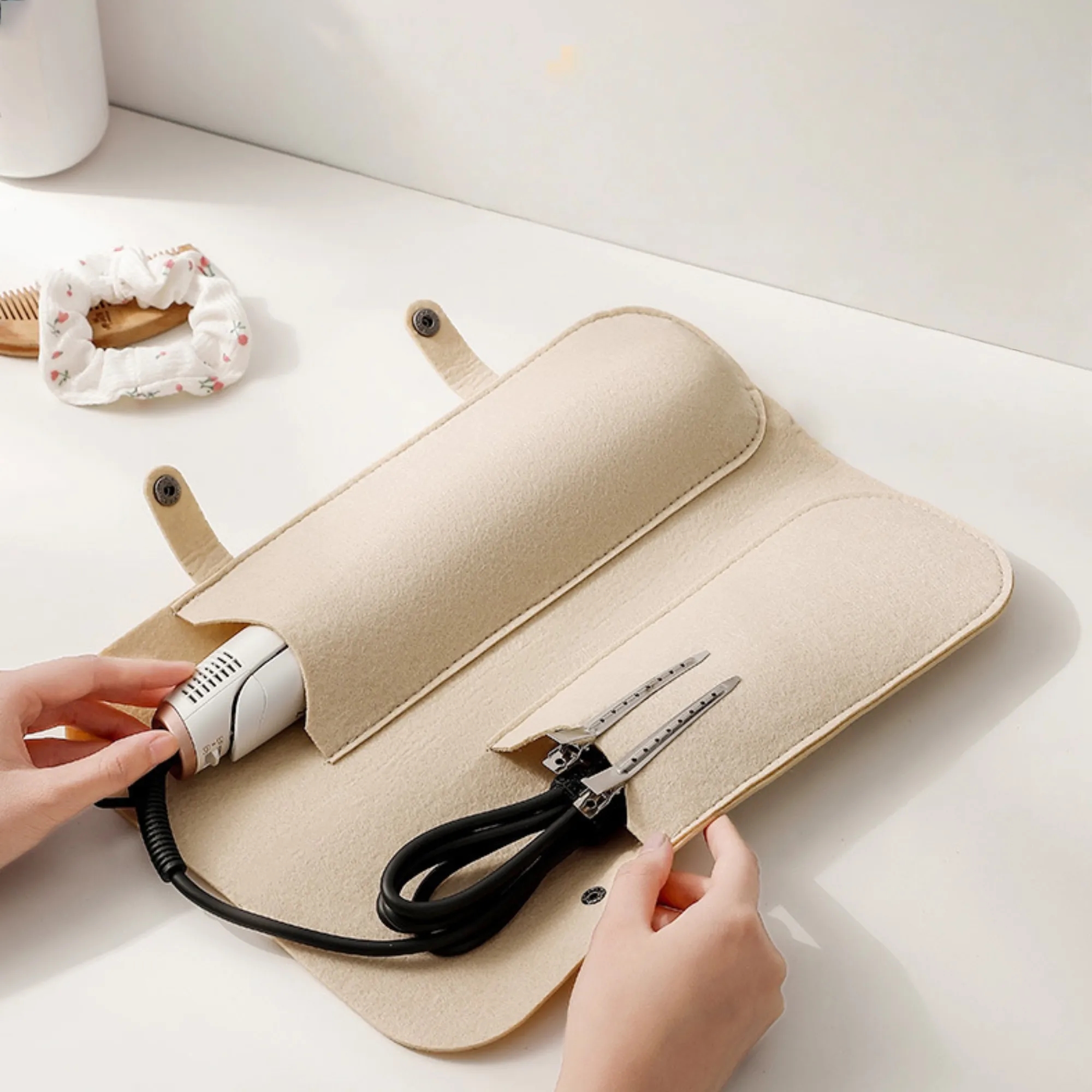 Heat Insulation Travel Carrying Storage Bag For Curling Iron 2