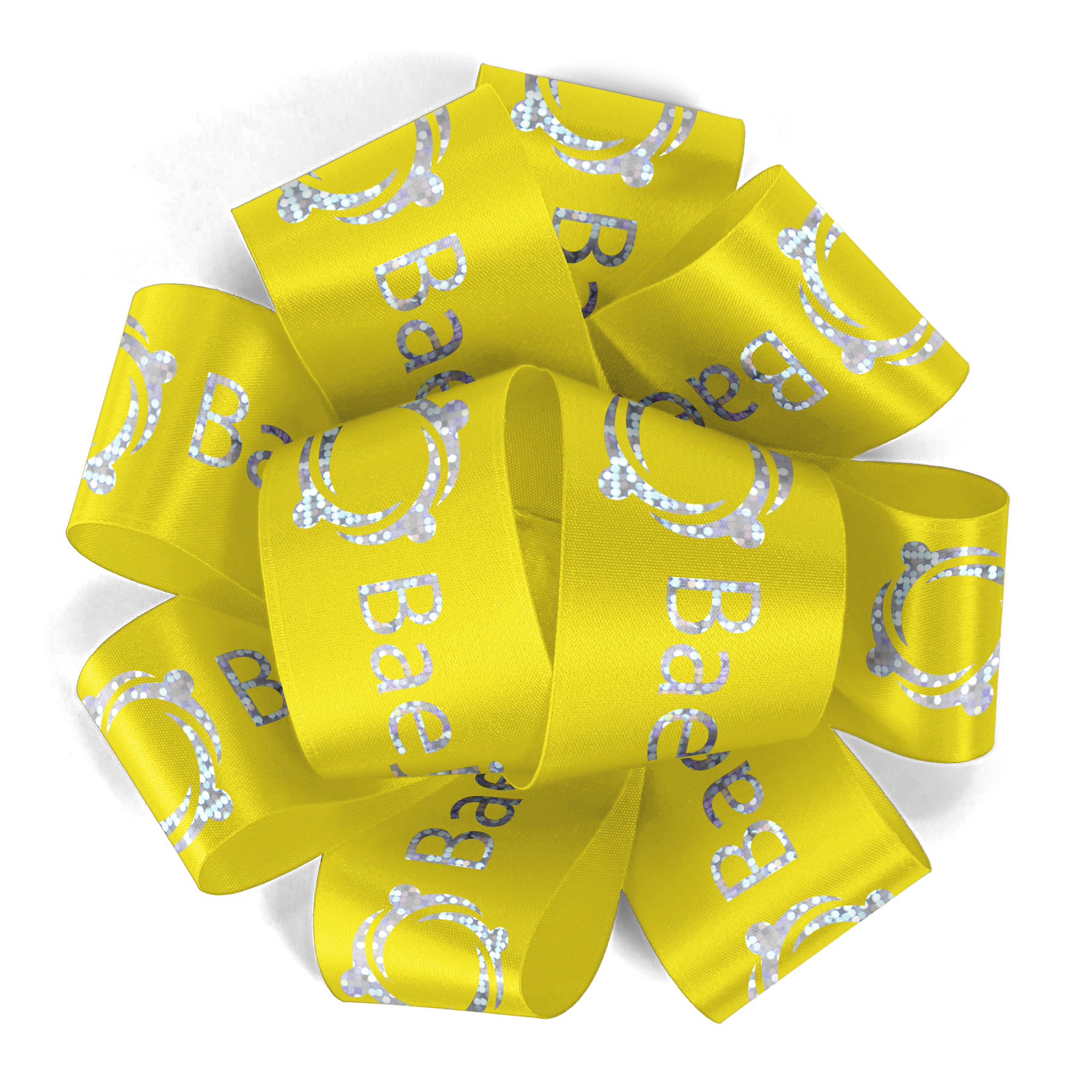 1 1/2" Badge Satin Bow - Foil Print 10
