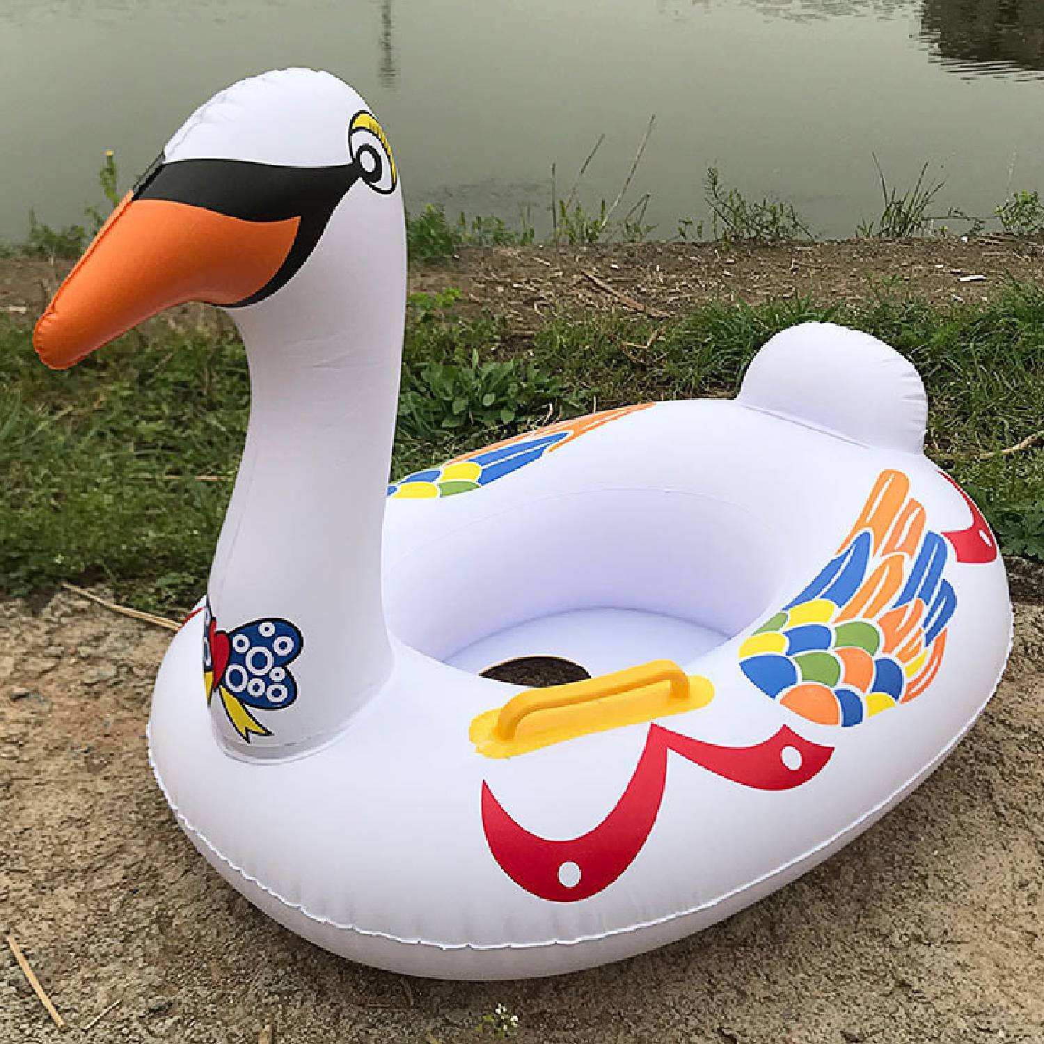 Swimming ring white swan shape inflatable baby special 8