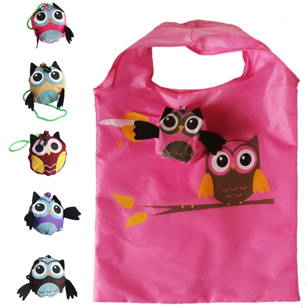 Owl Shape Folding Shopping Bag, custom tote bag with logo imprint 6