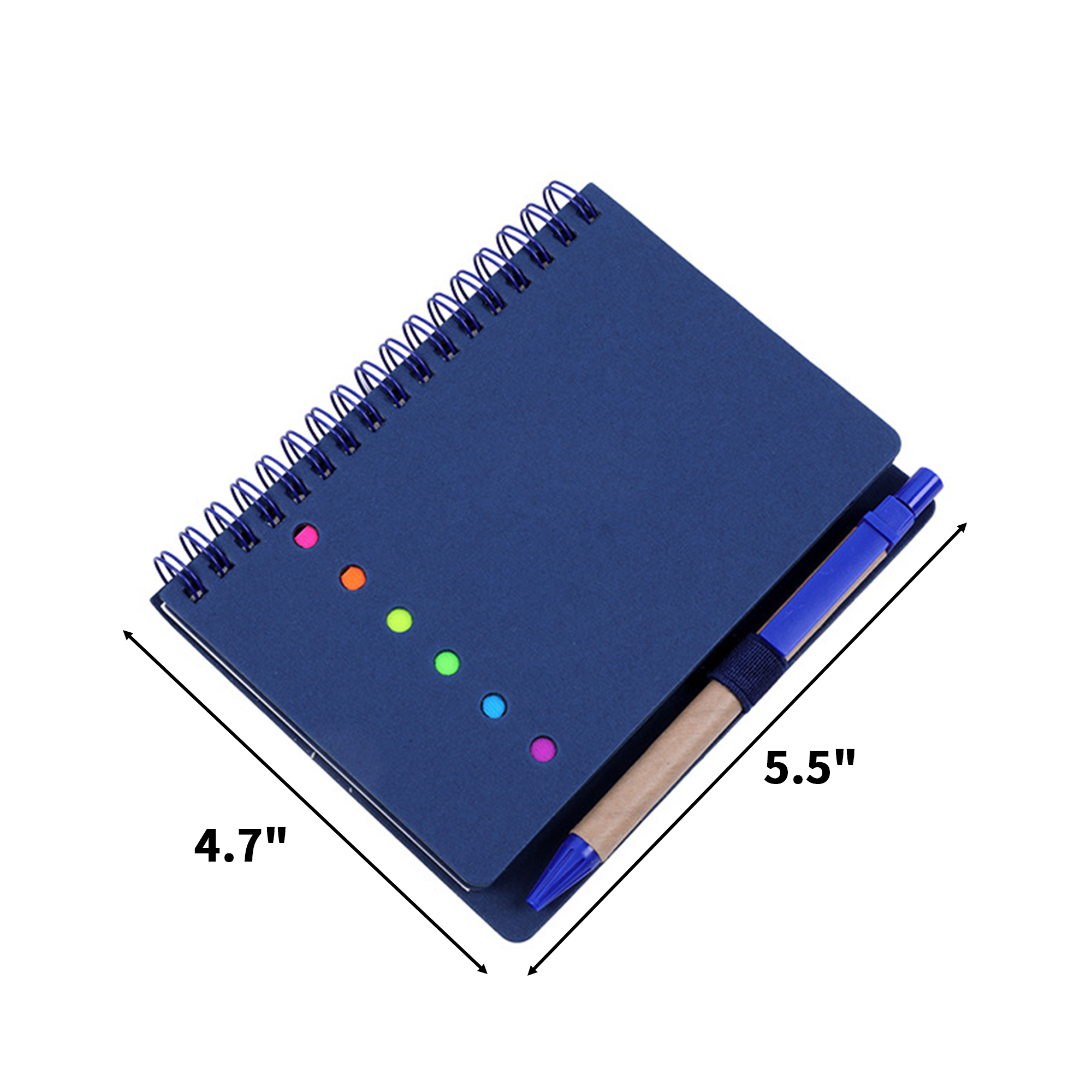 Spiral Bound Notebook Set With Ballpoint Pen And Sticky Notes 5