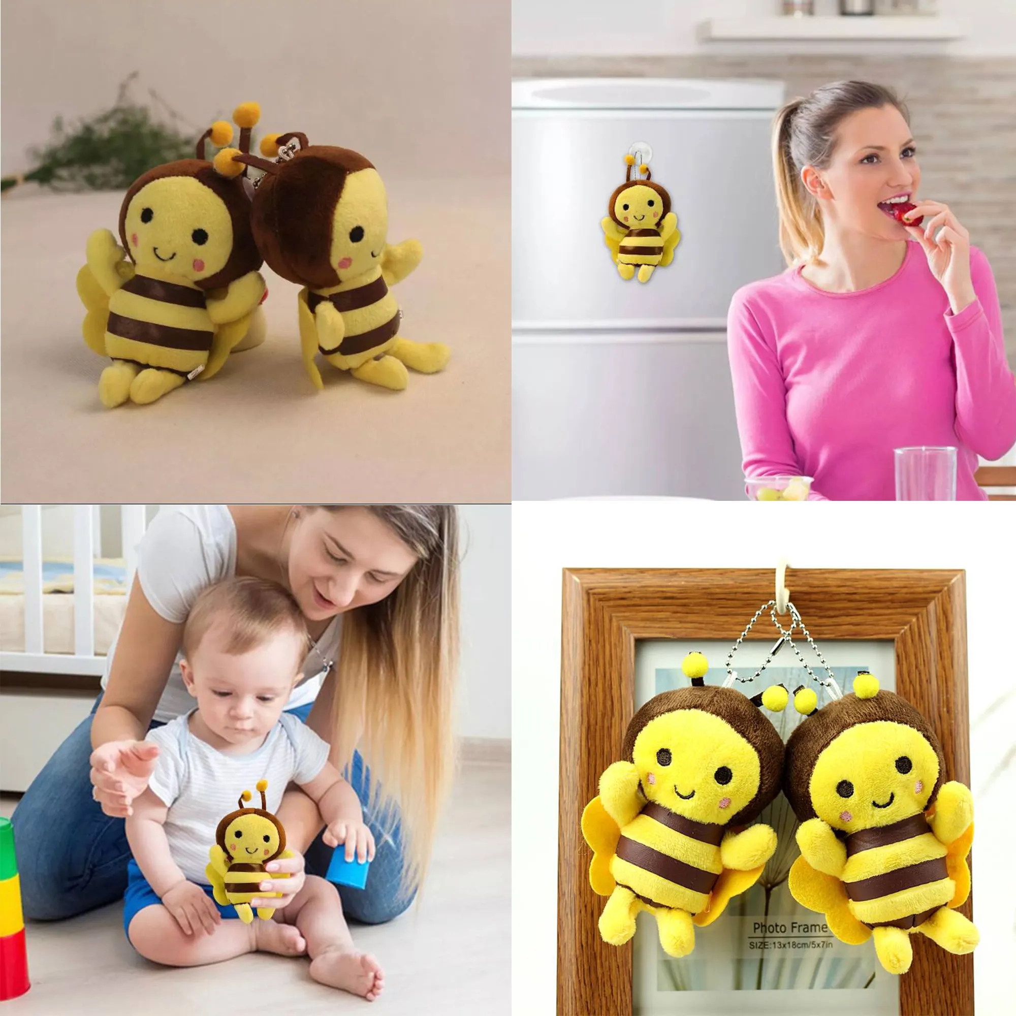 Plush Bee Pendant 4.7" Tall 4