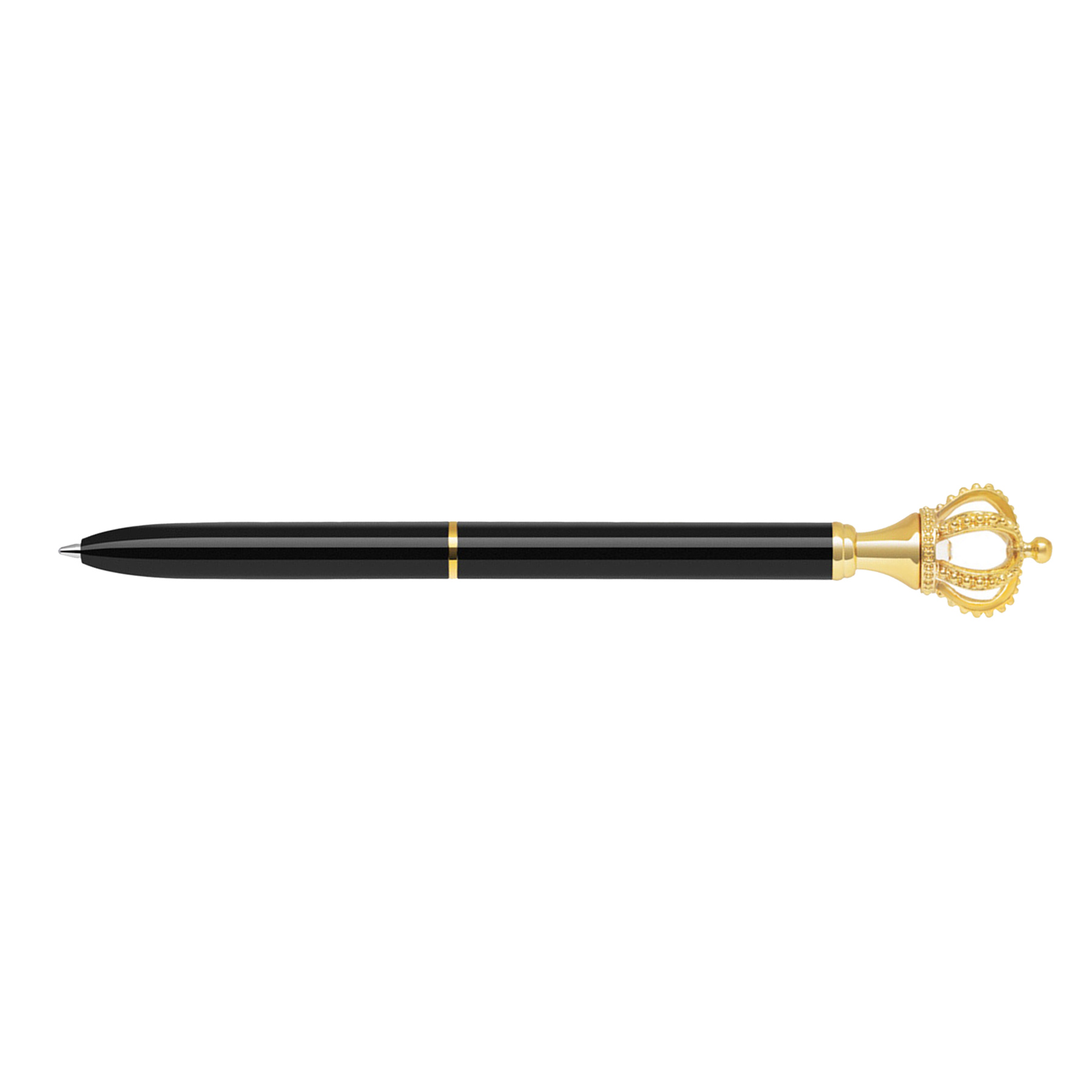 Diamond Encrusted Crown twist action metal ballpoint pen 5