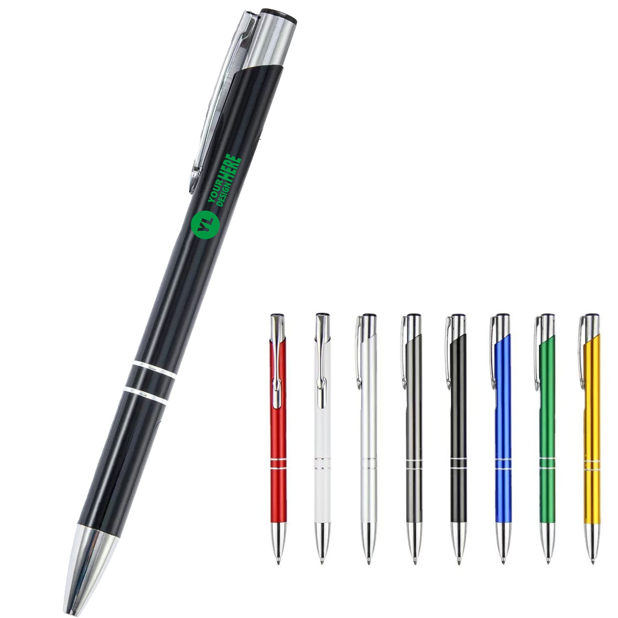 Slant-Tip Aluminum Ballpoint Pen 2