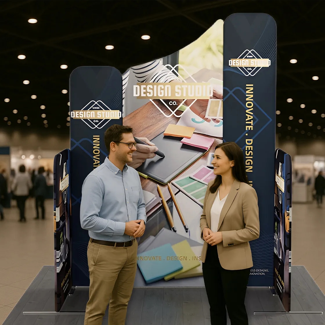 6.5ft Magnetic Modular Fabric Display - Five Maglock Panels 4