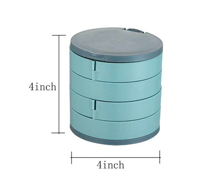 Four-layer 360-degree rotating jewelry box on the desktop 2
