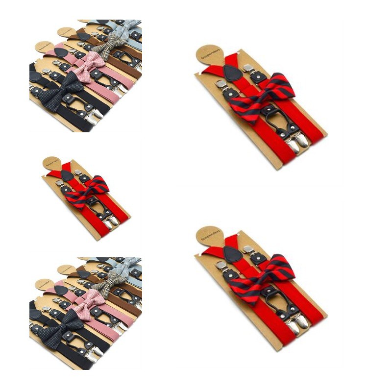 Adjustable Elastic Suspenders and Bow Tie