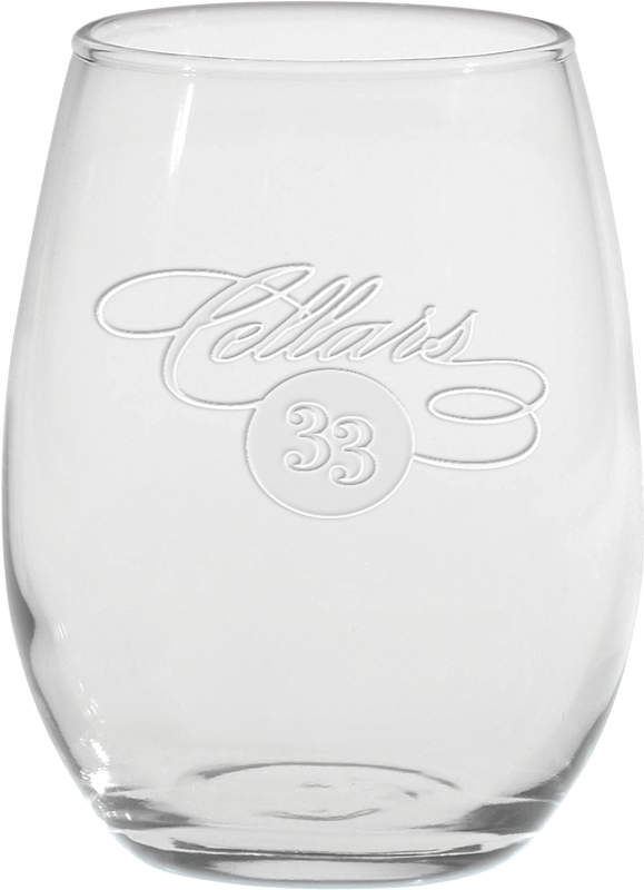 9 oz. Stemless White Wine - Deep Etched