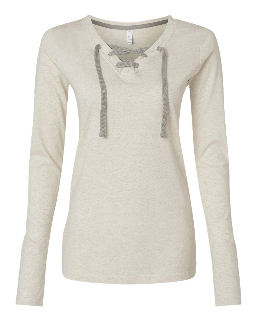 Women's Fine Jersey Lace-Up Long Sleeve T-Shirt - 3538 15