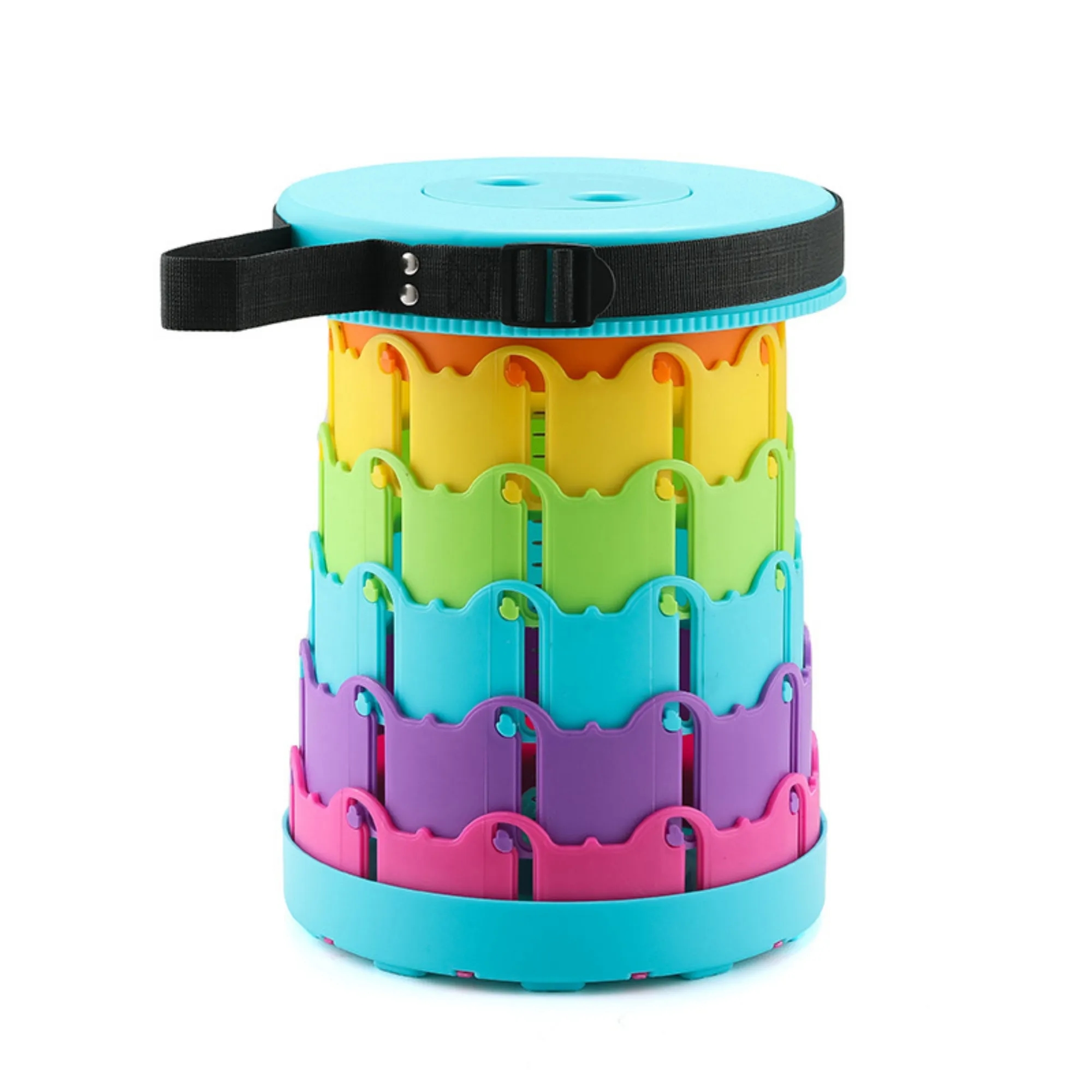 Rainbow Color Portable Telescoping Outdoor Stool 12