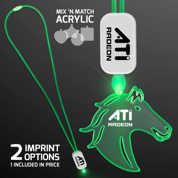 LED Neon Lanyards with Acrylic Horse Pendant 4