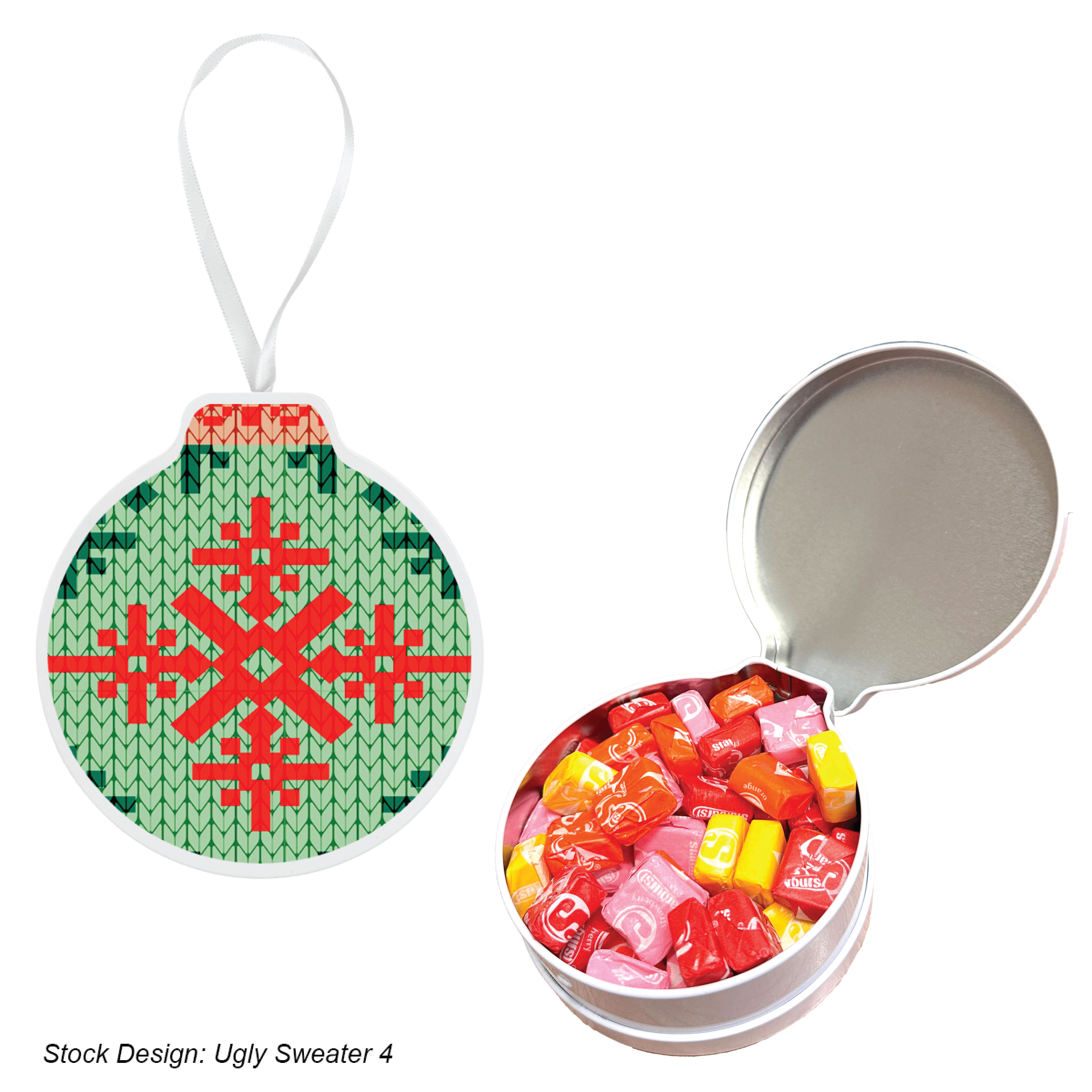 FULL COLOR ORNAMENT TIN WITH CANDY 9