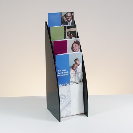 Countertop Brochure Hlder with Curved Sides 4-Tier 4-Pocket