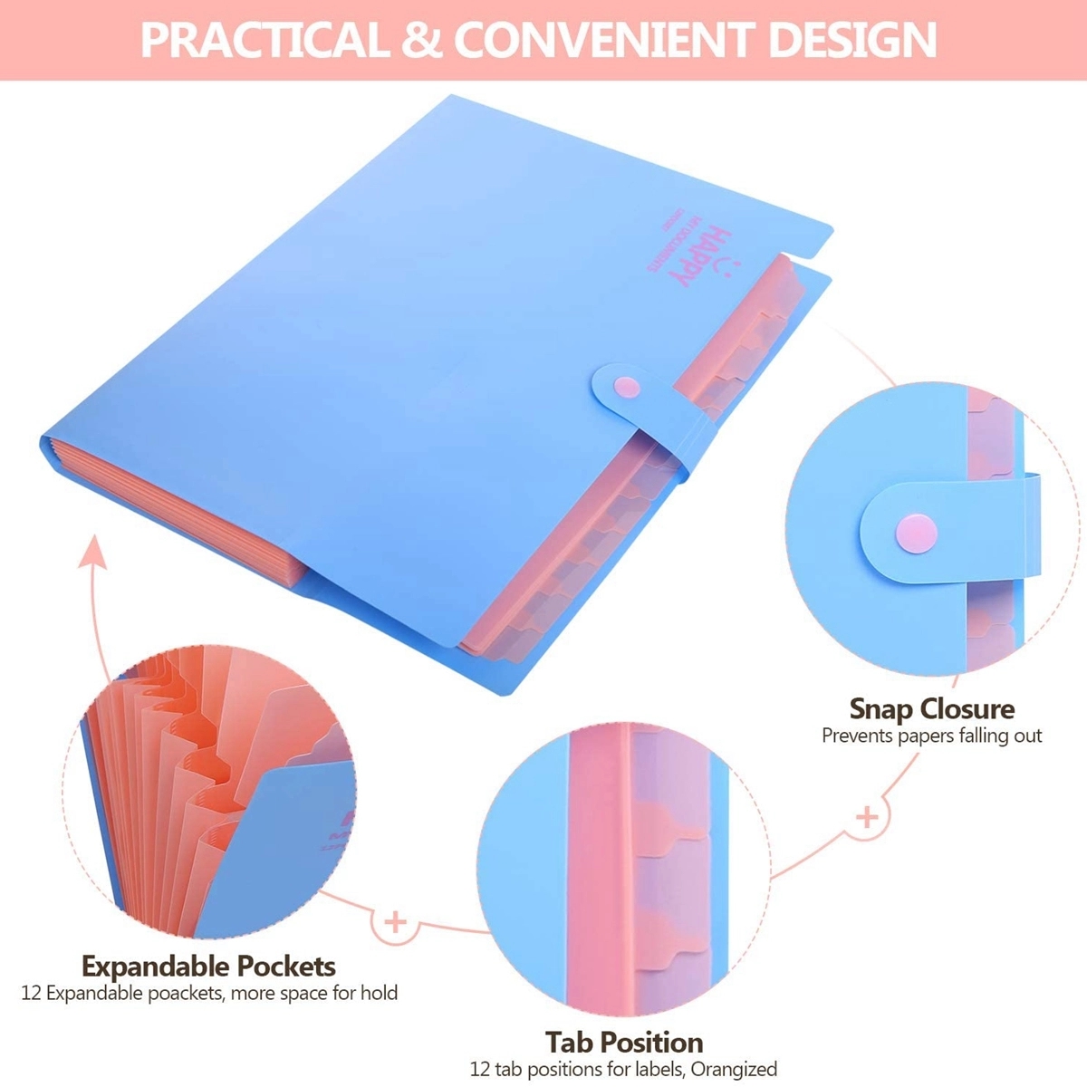 12 Pocket Plastic Expanding File Folder 5