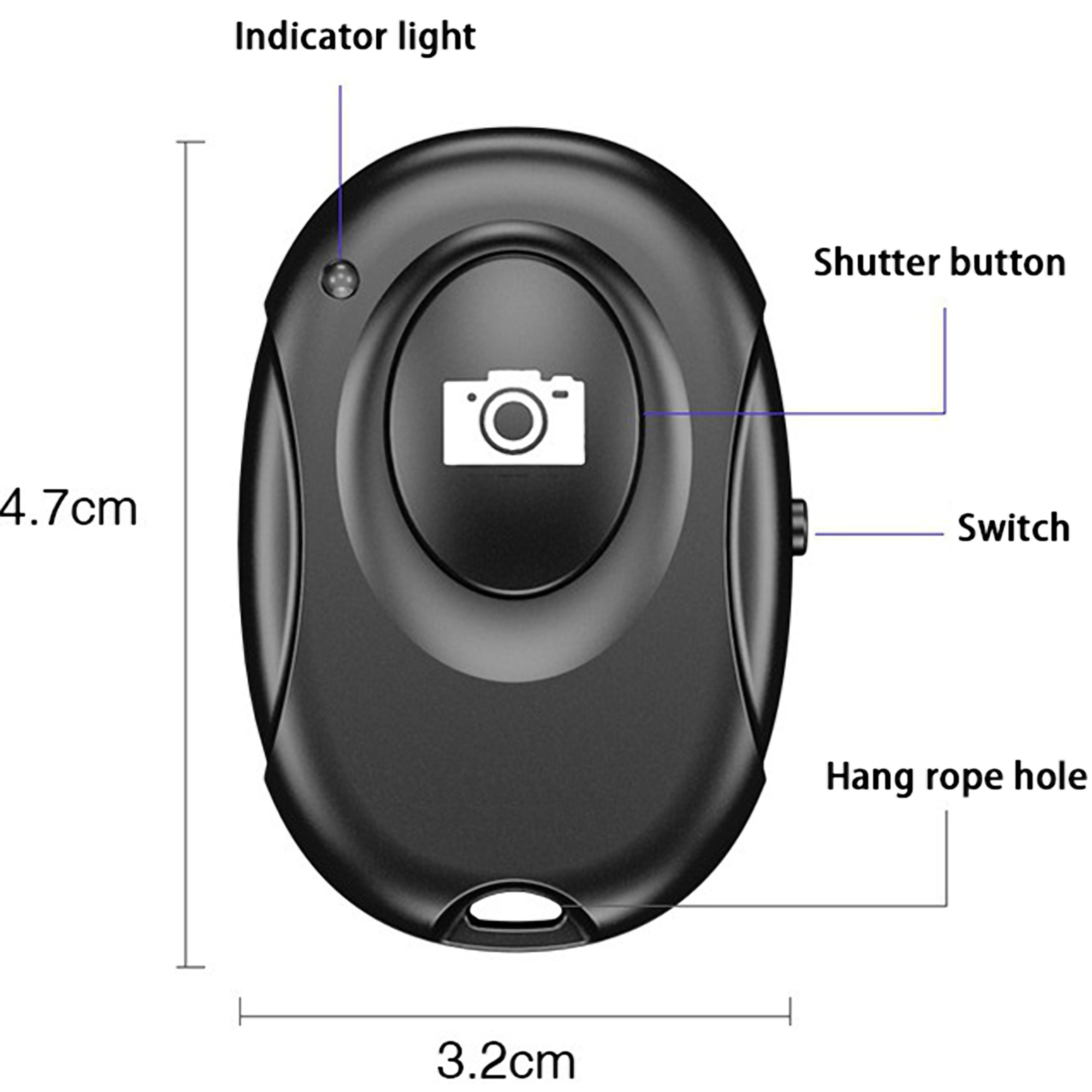 ABS Bluetooth Self-Timing Camera Remote 5