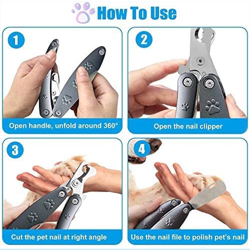 Pet Nail Clippers For Animals Claw Trimmer Home Grooming Kit 6