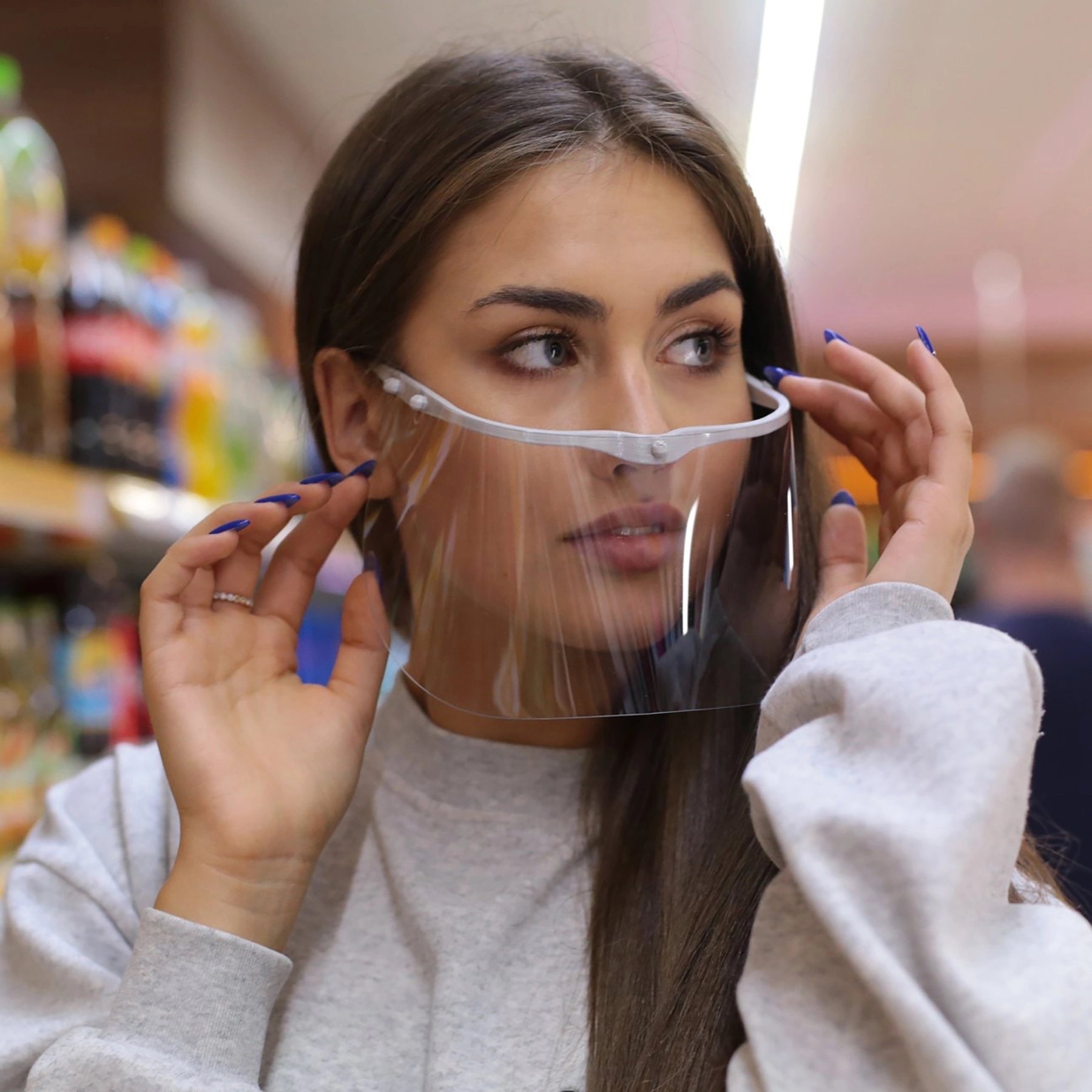 Reusable Plastic Clear Face Mask Transparent Anti-Fog 5