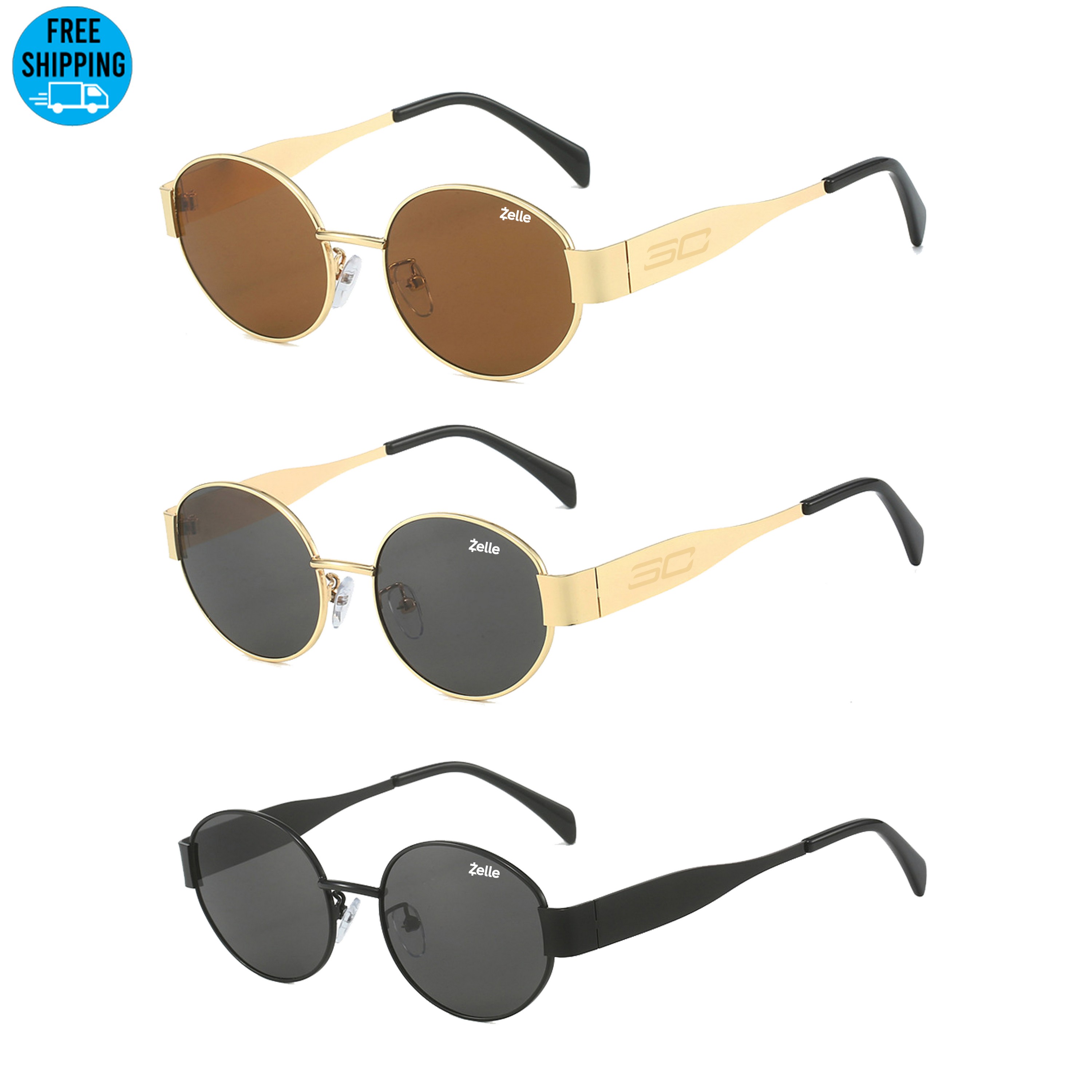 Retro Oval Sunglasses-Ocean 4