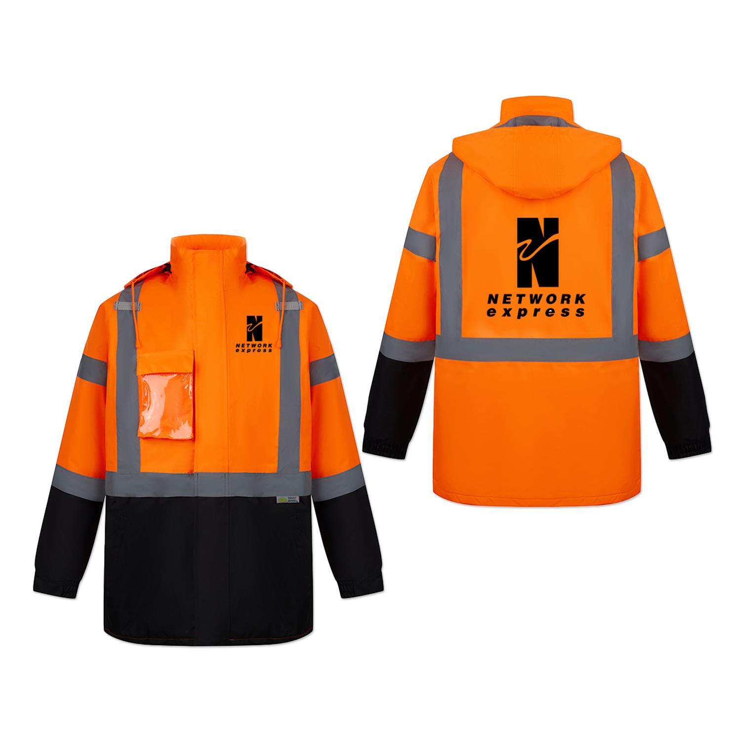 ANSI Class 3 Water Resistant Safety Jacket With Detachable Hood 4