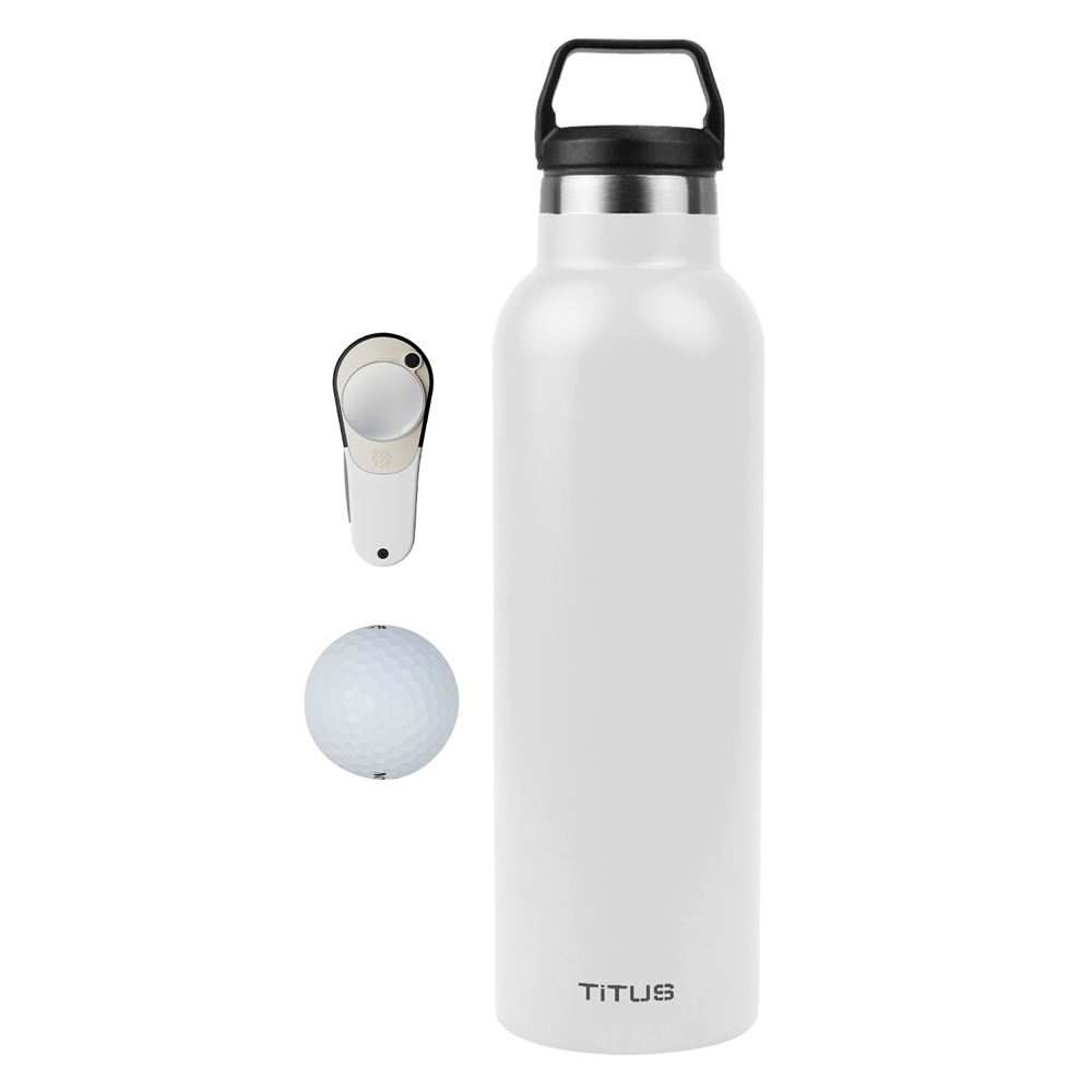 25 oz TiTUS® SS Water Bottle, Srixon® Golf Balls & Pitchfix® Icon Divot Tool Gift Set
