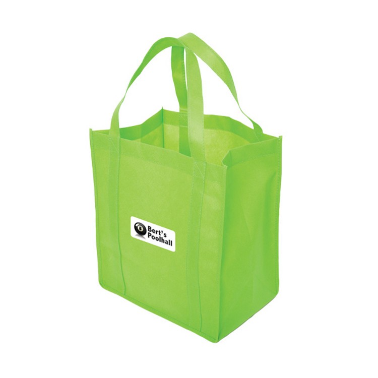 Non Woven Tote: 12" W x 13" H x 8" D 9