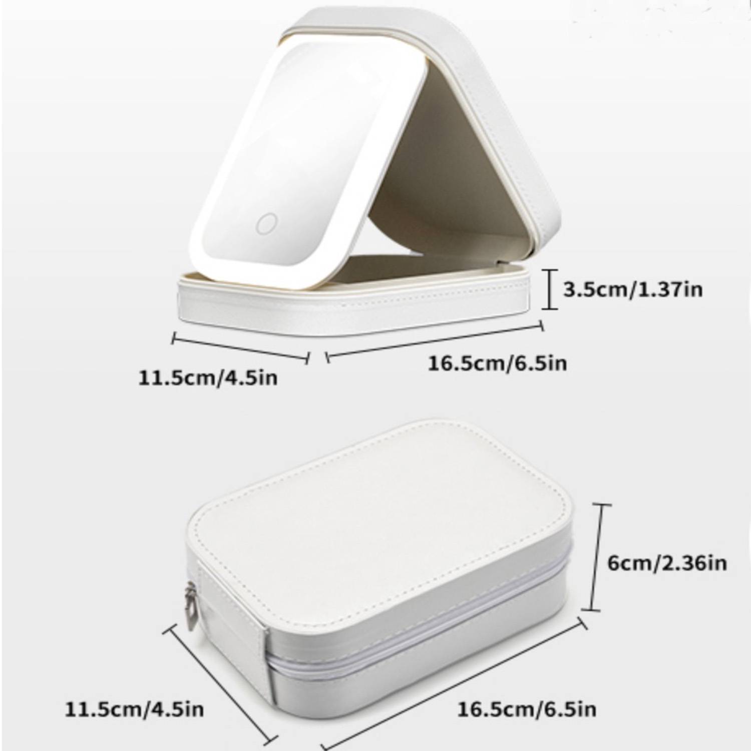 Smart LED Makeup Desktop Mirror W/ Zipper Closure 8