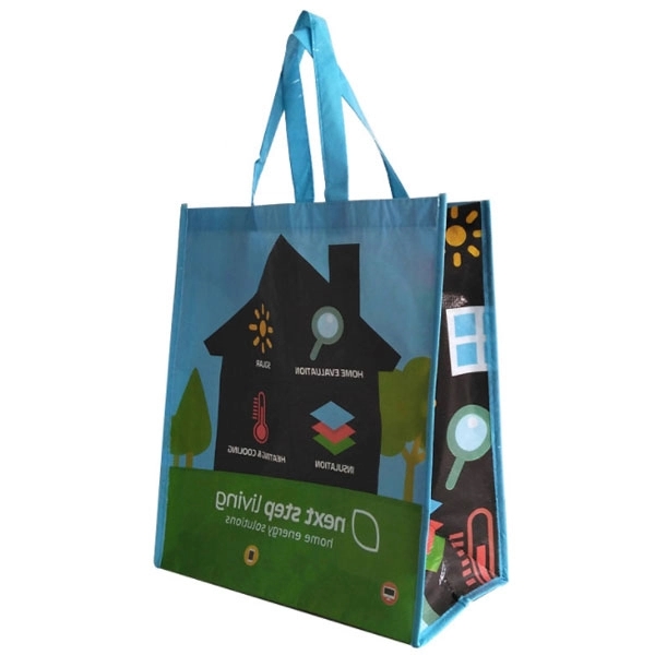 100% RPET Laminated Grocery Bag 12"W x 14"H x 8"D 5