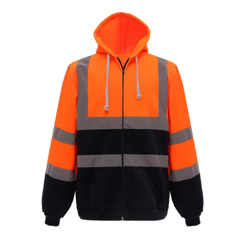 High Vis Class 3 Reflective Safety Zipper Hoodie w/ Pocket 4