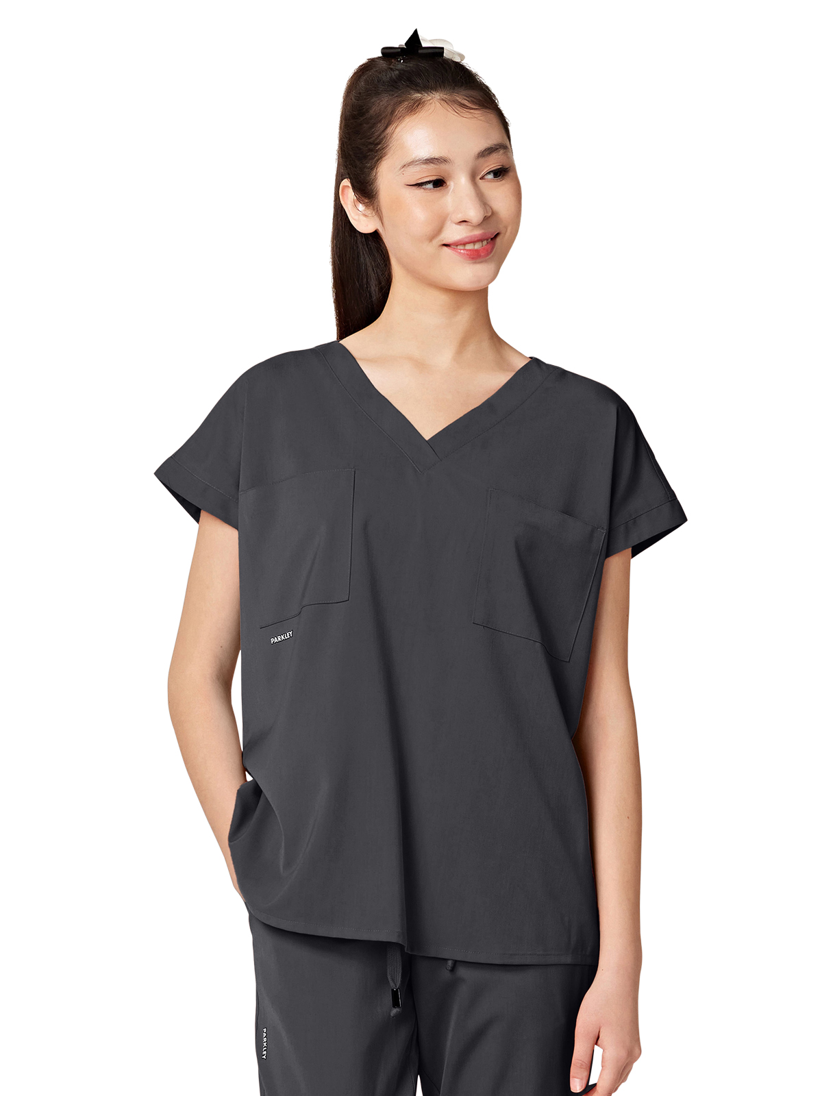 Parkley ABC - Women's Oversized Two-Pocket Dolman REMY V-Neck Top 4