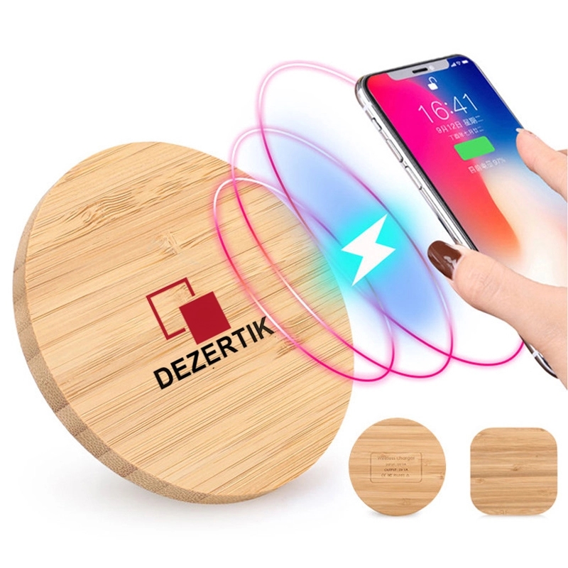 Round Wooden Wireless Charger 1