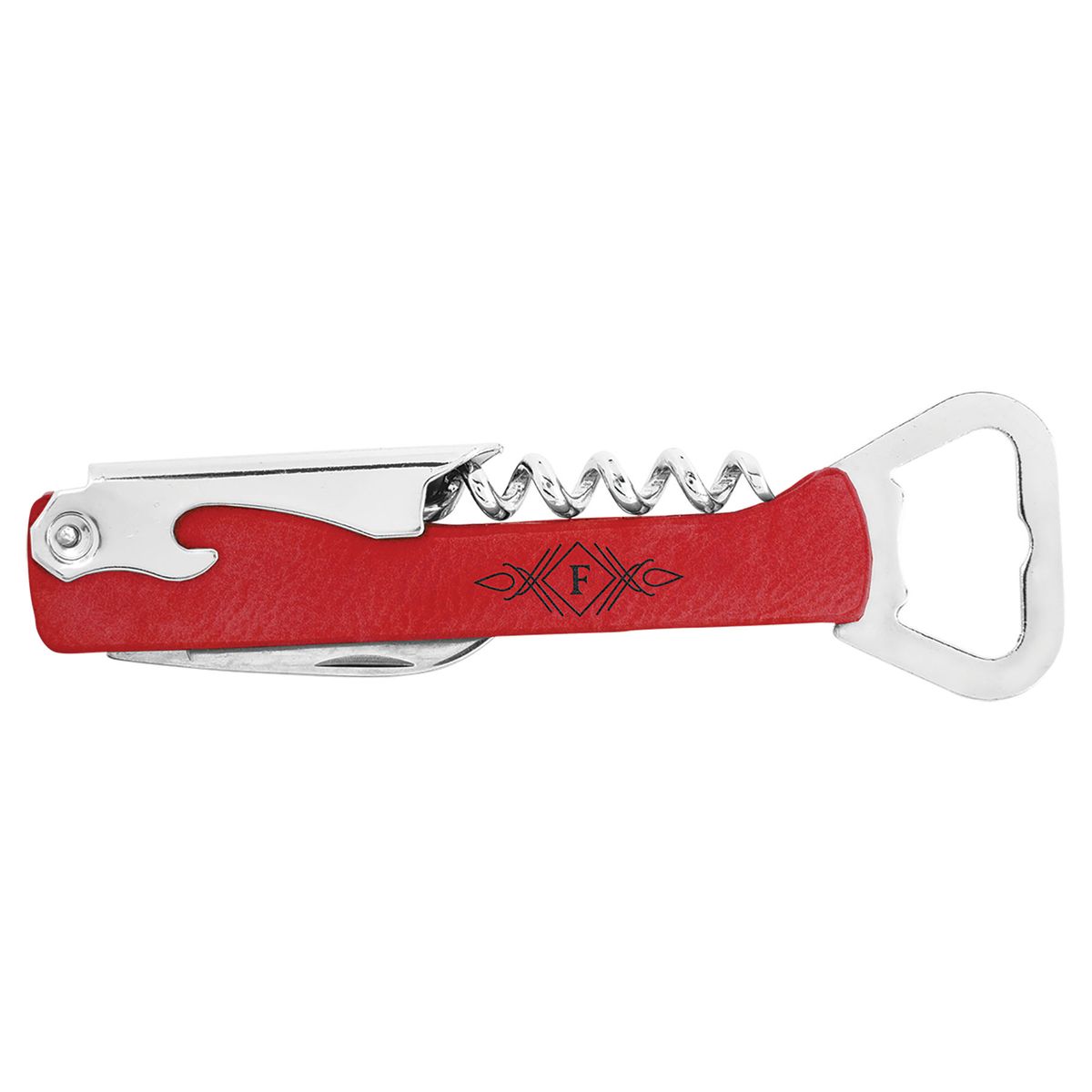 Red Leatherette Wine Bottle Opener 2