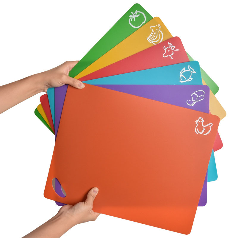 Extra Thick Flexible Plastic Kitchen Cutting Board Mats Set 6