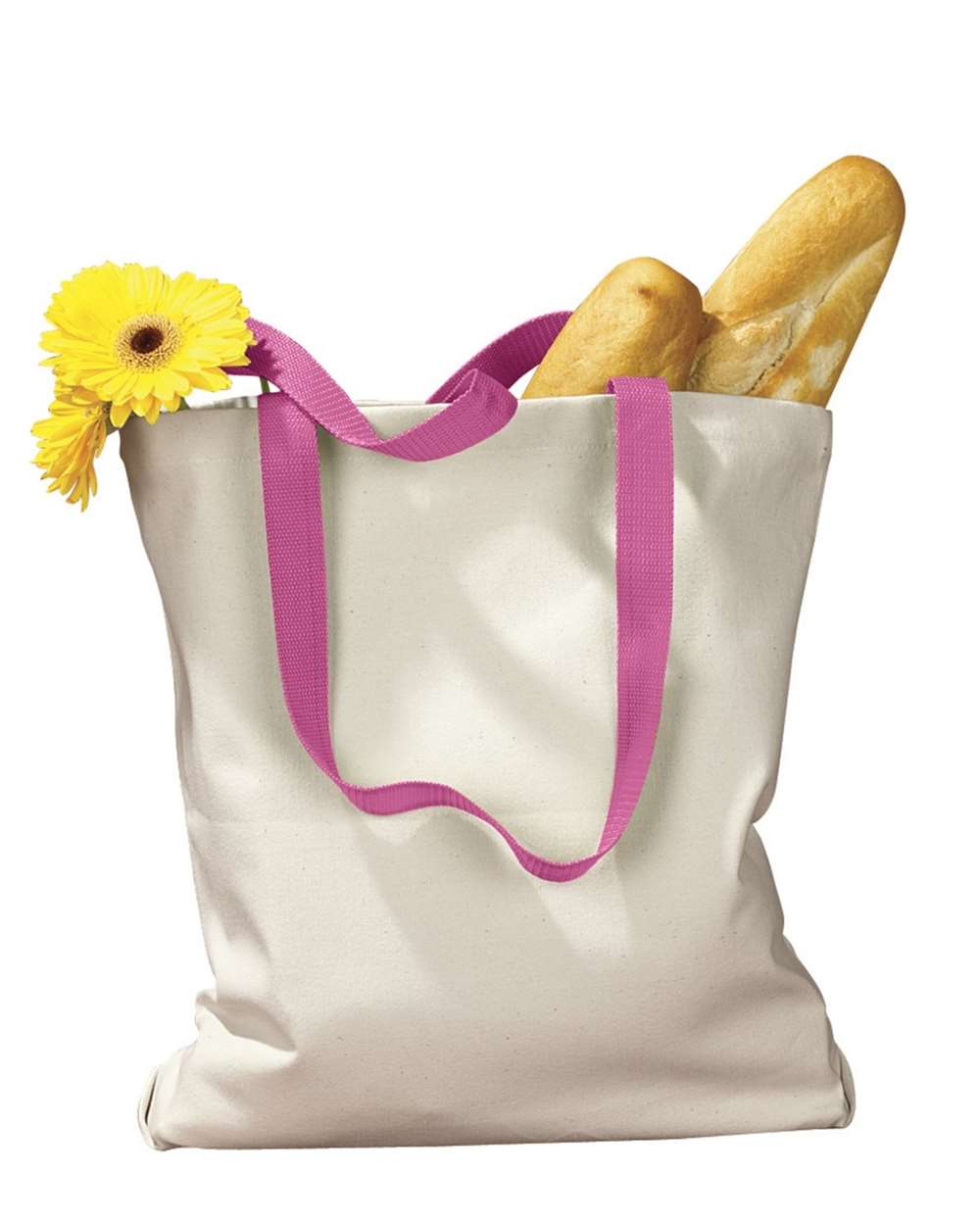 Canvas Tote with Contrast-Color Handles - BE010, custom tote bag with logo imprint 3