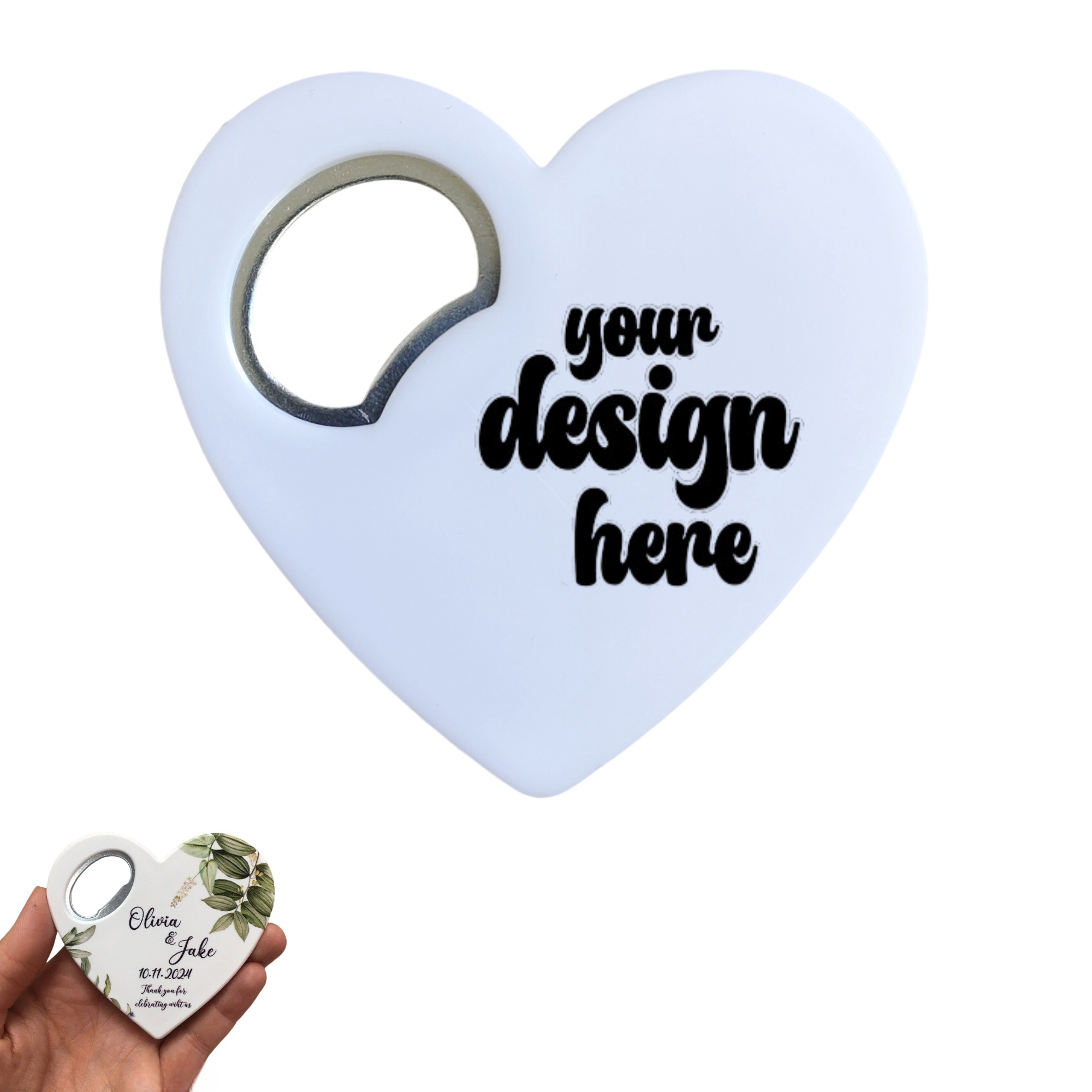 Full Color Heart Shaped Bottle Opener 3