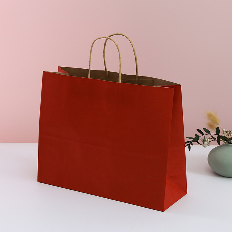 Extra Large Size Kraft Paper Shopper Tote bags(15 3/4" * 5 1/8" * 12 3/16") 2