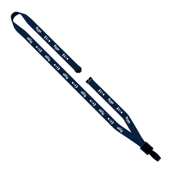 1/2" Polyester Lanyard with Non-Swivel Plastic Hook 144